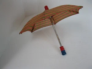 Antique 7in. tall Striped Doll Parasol / Umbrella c. 1910 NEVER USED OLD STOCK - Picture 1 of 9