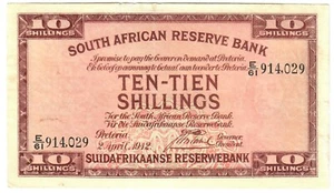 South Africa 10 Shillings 1942 F "Postmus" - Picture 1 of 2