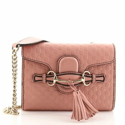 Новый с Ярлыками Gucci микро guccissima кожи мини Эмили сумка через плечо 449636 Baby розовый - Изображение 1 из 4