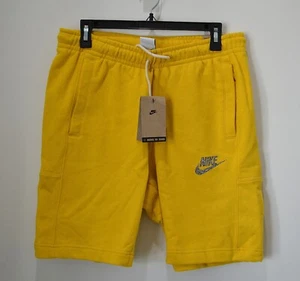 NWT MEN'S NIKE TECH RECYCLED SHORTS YELLOW FLEECE SWEAT PANTS SZ S - Picture 1 of 5