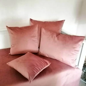 Fodera per cuscino in velluto rosa antico in 4 misure - Ottima decorazione su divano o letto - Foto 1 di 7