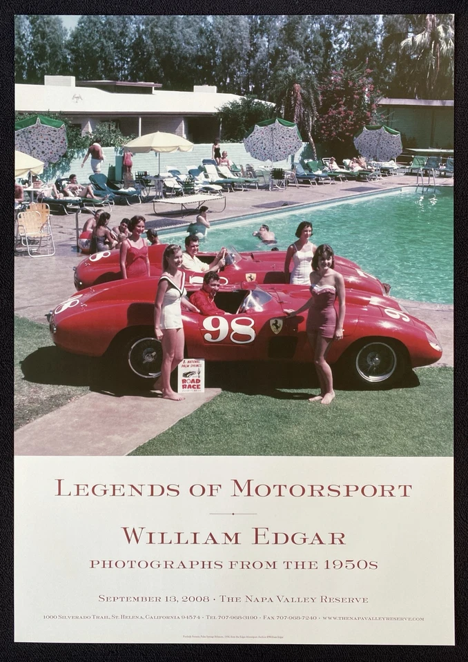 FERRARI 410S Poster Napa 2008 Legends of Motorsport William Edgar Photo - Image 1 of 4