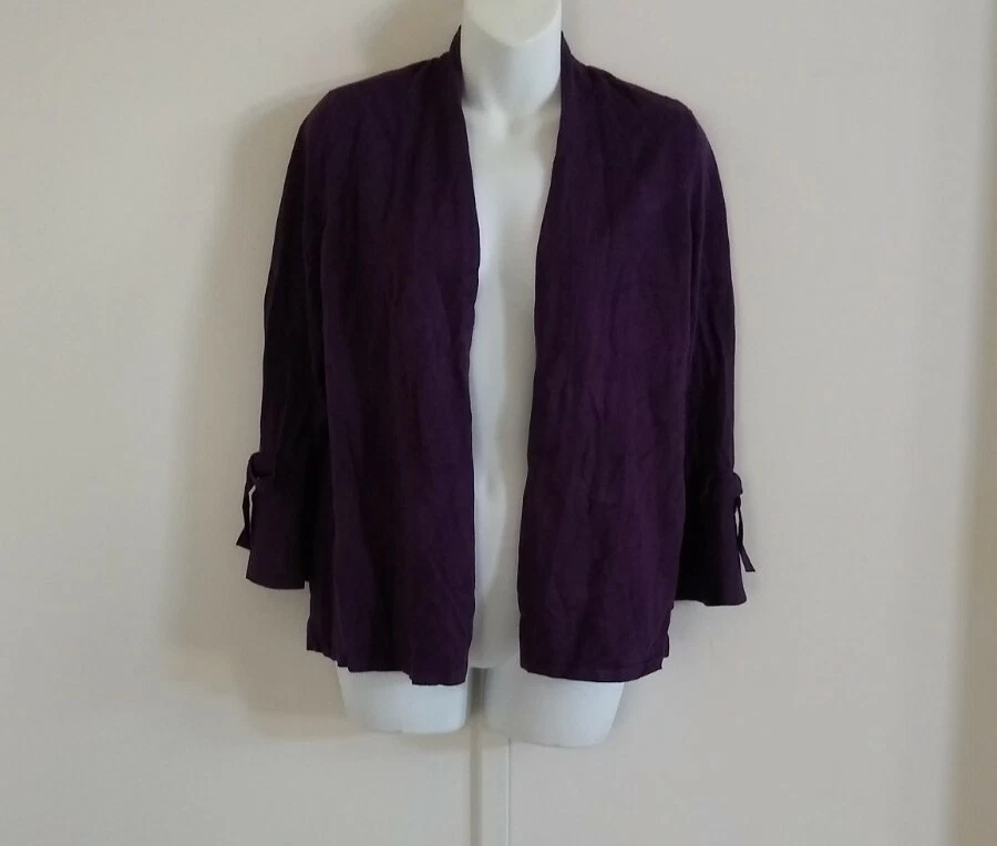Alfani Womens Purple Solid Workwear Cardigan Sweater Top Petites PM BHFO 5027