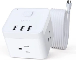 BULL Wall Plug Outlet Extender 3 AC Outlets 3 USB Ports Surge Protector ETL List - Photo 1 sur 12