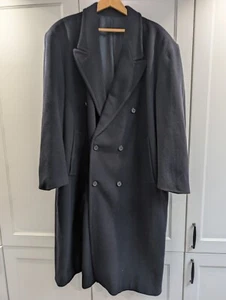 Savoy Taylors Guild Overcoat Men's Navy Cashmere Wool Blend, Chest 44”, XL - Picture 1 of 10