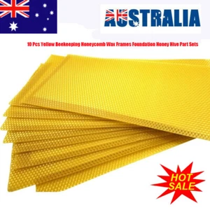 10PCS Waxed Foundation Brood Frames For Wooden Beekeeping Beehive Brood House AU - Picture 1 of 12