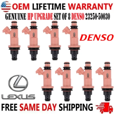 GENUINE DENSO 8pcs HP UPGRADE Fuel Injectors for 1998-2010 Lexus 4.0L V8 4.3L - Image 1 of 4