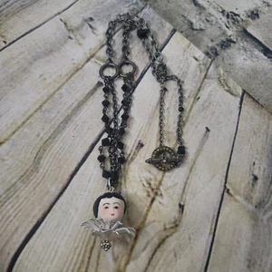 VICTORIAN China Doll Head Necklace 11.5” - Picture 1 of 5
