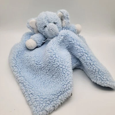 Mantas y más allá ~ Manta de seguridad Lovey para bebé bebé niño azul elefante 14" Foto 1 de 4