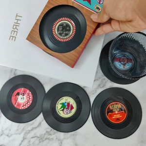 6 Stck. CD Untersetzer Vinyl Schallplatte Untersetzer Tasse Matte Pad Tischbar kreatives Geschenk - Bild 1 von 11