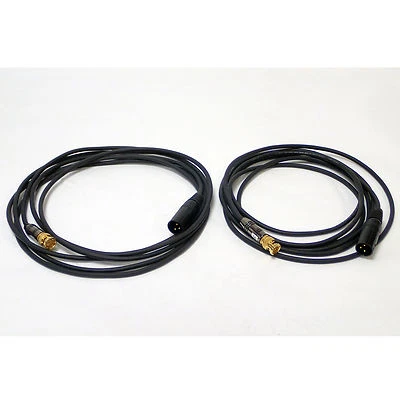 LOT OF 2 PHANTOM PREMIUM 12FT HI-FLEX AUDIO CABLE, BNC MALE / XLR MALE 3-PIN  - Image 1 of 2