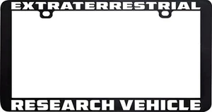 EXTRATERRESTRIAL RESEARCH VEHICLE UFO SPACE SHIP LICENSE PLATE FRAME - Picture 1 of 4