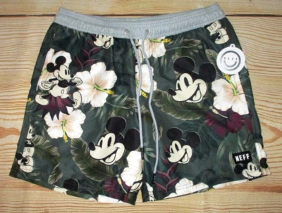 MENS NEFF DISNEY MICKEY MOUSE FLORAL SWIM BOARD SHORTS SIZE S - Image 1 of 2