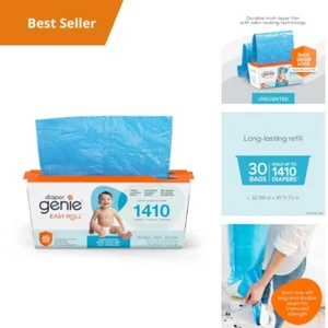 Diaper Genie Refill Bags Easy Roll Signature Platinum Odor Lock Nursery Essentia - Picture 1 of 6