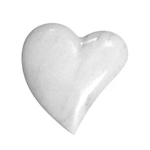 White Carrara Marble Heart Table Sculpture Carrara Art Love Decor H 6Cm - Picture 1 of 3