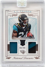 2015 Panini National Treasures Rookie Dual Materials T.J. Yeldon #40/49 NFL Card