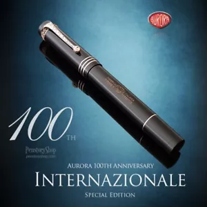 Aurora 100th Anniversary Internazional Black Fountain Pen LE (19-AN) New - Picture 1 of 9