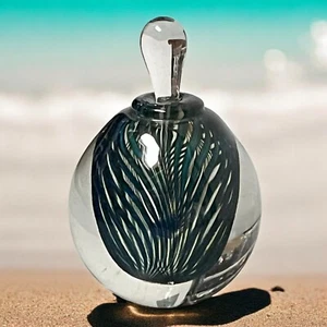 Robert Burch Art Glass Perfume Bottle With Stopper Dauber Signed Dated 1982 5" - Picture 1 of 12