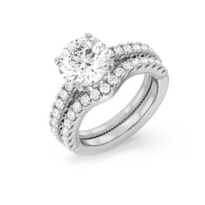 14k White Gold Engagement Ring Diamond Lab Grown Round 1.75 Carat IGI Certified - Image 1 of 4