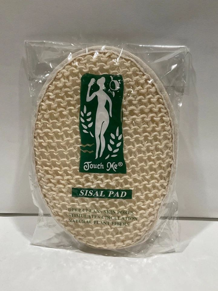 Touch me SISAL OVAL BODY PAD, Scrubber, Mitt. Wash Cloth, New free ship - Image 1 of 2