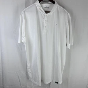 Primo Polo Shirt Mens 2XL White Short Sleeve Button Up Performance Golf Top - Picture 1 of 13