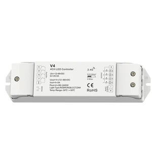 V4 RGBW/RGB/CCT/Dimming LED RF Controller 4CH 5A/CH Push Dim/Multiple protection - Picture 1 of 14