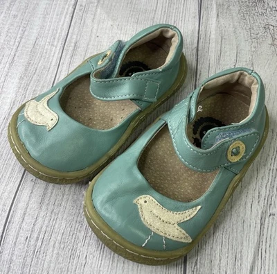 Livie & Luca Aqua Teal Blue Patent Pio Pio Mary Jane Shoes Sz 6 Bird Toddler - Image 1 of 4