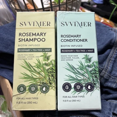 Svvimer Rosemary Hair Shampoo & Conditioner Thickening Biotin Infused 11.8oz ea. - Image 1 of 2