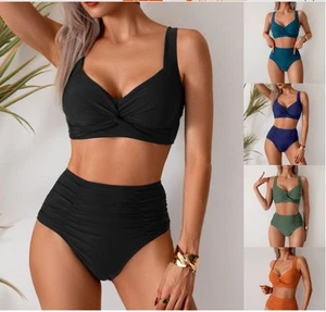 Bikini donna pantaloni reggiseni costume da bagno righe sexy moda 2 pezzi costume da bagno spiaggia 250281 - Foto 1 di 31