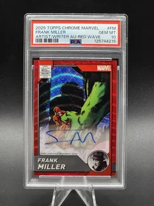 2025 Topps Chrome Marvel FRANK MILLER Auto Red Wave #2/5 - PSA 10 Pop 1 - Picture 1 of 3