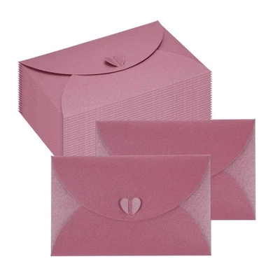 24 Pcs 6.9"x4.3" Gift Envelopes Cute Cards Holder with Heart Clasp Rose Red - image 1 of 4