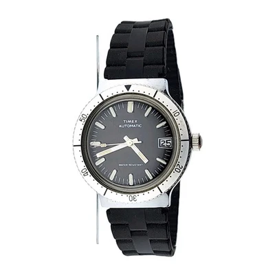 Reloj Hombre Vintage TIMEX Estilo Buzos AUTOMÁTICO Fecha 34320 10880 PLATEADO Y NEGRO Foto 1 de 4
