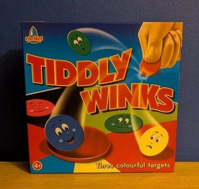Tiddlywinks Game Three Colourful Targets Rocket 4+ 6 Players Instructions inside - Image 1 of 2