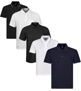 Men's Polo T- Shirt Chest Pocket Short Sleeve Collared Casual and Leisure S-6XL - Picture 1 of 9