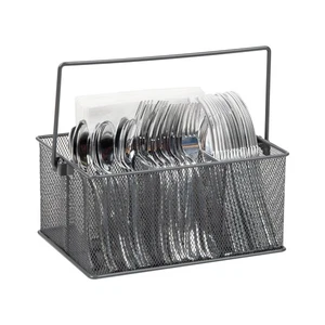 Utensil Holder, Silverware Organizer, Caddy, Cutlery Holder, Kitchen, Metal M... - Picture 1 of 6