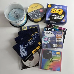 Konvolut CD-Rohlinge 76 Stück CD-R CD-RW TDK Maxell Sony Intenso 650-800 MB - Afbeelding 1 van 7