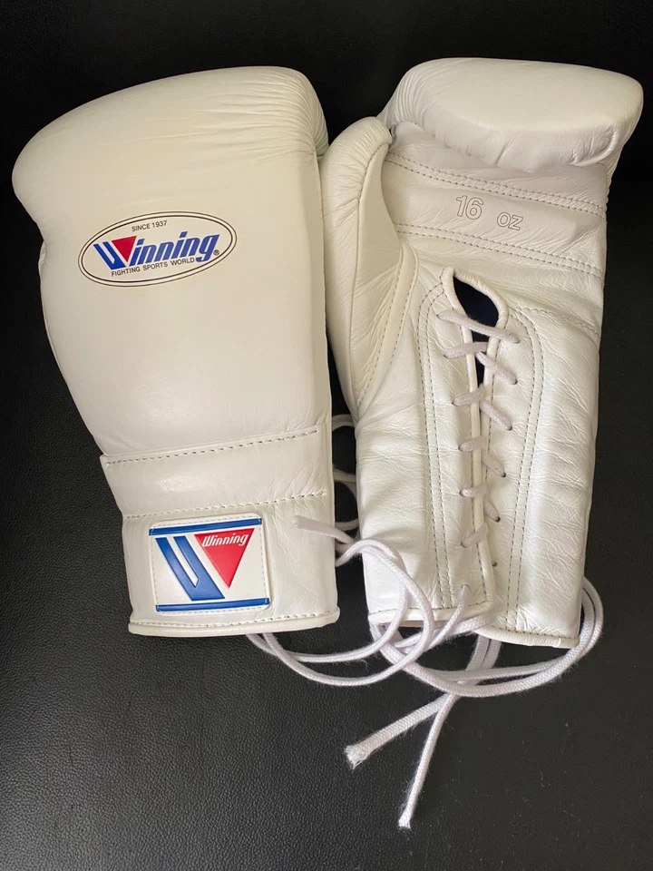Winning MS-600 боксерские перчатки 16 унций на шнуровке белый - новый в коробке - сделано в Японии - Изображение 1 из 1