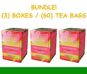 ¡PAQUETE! (60) Bolsas de té de hierbas Taylors of Harrogate con infusión de ruibarbo dulce - Imagen 1 de 3