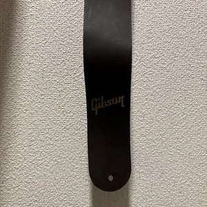 Gibson Leather Guitar Strap Black Simple Design Adjustable Genuine C269 - Picture 1 of 11