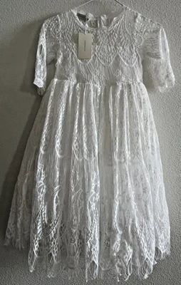 NUEVO CON ETIQUETAS Vestido Trish Scully Niño Talla 8 Blanco Nieves VESTIDO BELLA RAFAELA Foto 1 de 4