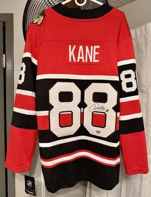 Camiseta deportiva retro autografiada XL Patrick Kane #88 Chicago Blackhawks Fanatics Foto 1 de 4