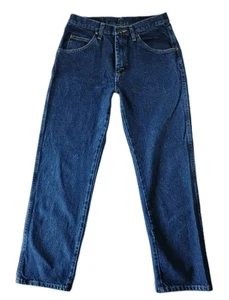 Pantalones de mezclilla Wrangler para hombre talla 33x 30" ajuste regular azul 100 % algodón lavado oscuro  - Imagen 1 de 7