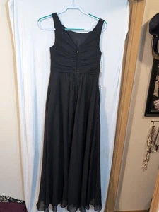 Maxi Vestido JJs House Para Mujer 5 Negro Halter Plisado Noche Formal Boda Invitada - Imagen 1 de 7