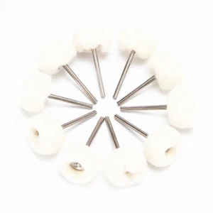 10Pcs Fine Wool 1/8" Shank Soft Polishing Brush Buffing Wheel Rotary Tool qq - Picture 1 of 10