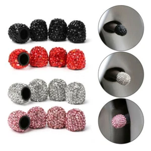 4x Diamond Bling Car Tire Wheel Air Valve Stem Anti Dust Cap Cover Accessories - Picture 1 of 19