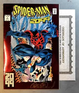 SPIDER-MAN 2099 1 (NM+ 9,6) FIRMADO POR EL ESCRITOR PETER DAVID incluye certificado de autenticidad 1992* - Imagen 1 de 5