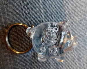 Clear Acrylic Pig Keychain Advertisement Chase Paymentech Banking - Picture 1 of 4