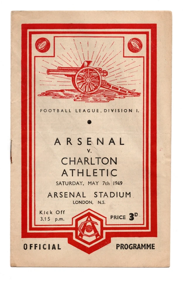 Arsenal v Charlton Athletic – Division 1 – 7/5/1949 - Image 1 of 1