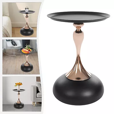 Round Side Table Metal Sofa Small End Table Drink Table for Living Room Bedroom - Image 1 of 4