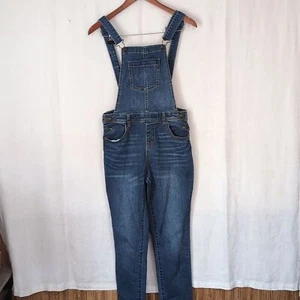 Cat and Jack Blue Denim Bib Overalls Size 14/16 - Picture 1 of 7